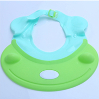 儿童洗发帽防水护耳神器儿童洗澡帽婴儿浴帽小孩洗发帽硅胶可调节|卡扣调节款绿色