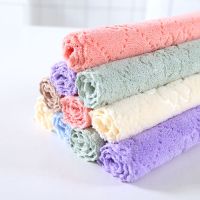 切边素色抹布花边压花厨卫抹布吸水洗碗巾家务清洁百洁布劳保方巾O4|压花款20条装 30X30厘米