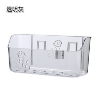 免打孔卫生间置物架 壁挂式厕所浴室用品洗漱台墙上收纳架F2|透明灰
