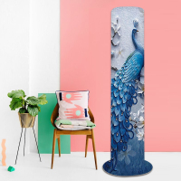 塔扇罩塔扇套艾立式保护罩套塔式电风扇罩子G4|3D蓝孔雀/弹力高120内适用