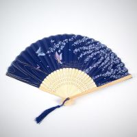 中扇子女式古风折扇夏季随身古典古装古代汉服折叠苏小X6|蓝色蝶舞