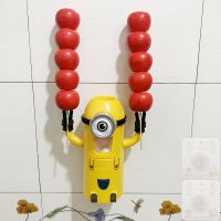 牙刷架自动挤牙膏器创意免打孔置物架吸壁式儿童洗漱套装B4|单眼【配2个胶贴】