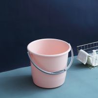 家用手提塑料水桶加厚储水桶大容量学生宿舍用洗衣蓄水洗车小圆桶O7|粉色 35升