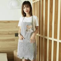 围裙女厨房夏季新款透气韩版成人上班工作服可爱棉布家用做饭围腰
