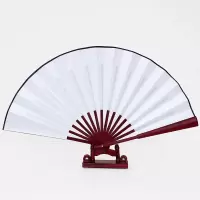 中古风男士学生折扇绢扇折叠男扇古风扇子日用礼品汉服舞蹈扇U3|纯白无图案
