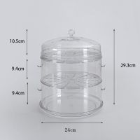 保温菜罩饭菜食物罩家用餐桌保暖饭罩子剩饭剩菜盖菜收纳神器C6|两层饭菜罩（可放三盘菜）配底盘