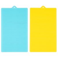 食品级硅胶搓衣板迷你学生宿舍折叠防滑加厚洗衣板简易家用能U2|蓝色+黄色