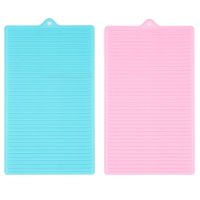 食品级硅胶搓衣板迷你学生宿舍折叠防滑加厚洗衣板简易家用能U2|蓝色+粉色