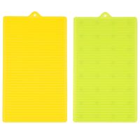 食品级硅胶搓衣板迷你学生宿舍折叠防滑加厚洗衣板简易家用能U2|绿色+黄色