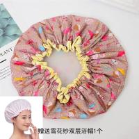 色丁双层成人浴帽浴帽女防水儿童浴帽加大加厚洗澡帽R6|跳孩【浅咖色】 2只混装颜色备注