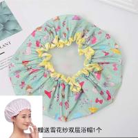 色丁双层成人浴帽浴帽女防水儿童浴帽加大加厚洗澡帽R6|跳孩【翡翠色】 2只混装颜色备注