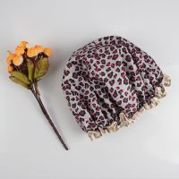 色丁双层成人浴帽浴帽女防水儿童浴帽加大加厚洗澡帽R6|豹纹【玫红色】 二只装