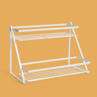 卫生间置物架免打孔落地浴室洗手台化妆品桌面化妆品浴室收纳架|大号❤双层整理架（白色）