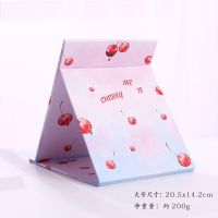 镜子化妆折叠台式便携随身学生宿舍公主镜大号梳妆翻盖高清桌面镜O8|樱桃【大号】