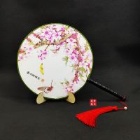 夏季新款双面团扇宫廷仕女圆扇古风跳舞蹈扇旗袍走秀可爱古典扇子P8|双面宫扇桃花朵朵开