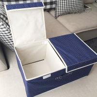 双盖收纳箱衣服有盖布艺小号家居杂物储物箱学生宿舍M1