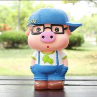 可爱小猪搪胶存钱罐超大号储蓄罐创意儿童储钱罐节日礼物礼品L2|大号猪男款（黑眼镜）