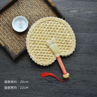 麦杆蒲扇手工扇手摇扇扇子中古典大蒲扇风大驱蚊遛弯F7|宝宝椭圆（布边带穗）