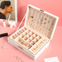 首饰盒大容量ins风精致项链盒 小耳钉耳环饰品便携子P1