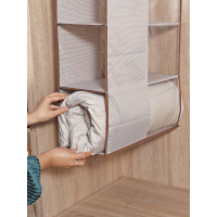 布艺挂袋悬挂式整理神器衣柜衣橱羽绒衣物分层收纳替代真空压缩袋