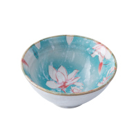 厨房盘子饭碗创意西餐盘碟子菜盘家用餐具牛排盘水果盘饺子盘E3|4.5寸碗蓝色浪漫满屋