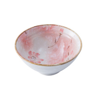 厨房盘子饭碗创意西餐盘碟子菜盘家用餐具牛排盘水果盘饺子盘E3|4.5寸碗粉色花