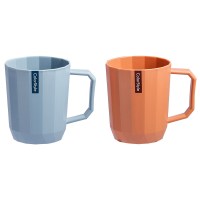 家用学生宿舍刷牙杯子女卫生间创意儿童套装C0|橙色+蓝色