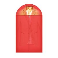 10个装牛津布衣服罩大衣西服套衣罩家用可水洗带透明视窗N0|红色 大号10个装