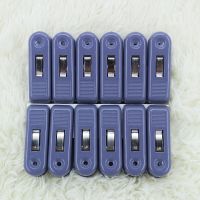 加厚塑料衣夹子防风晒晾夹小夹子晒夹子夹子F8|深蓝色【12个】