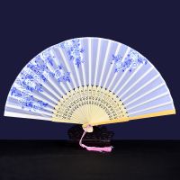 扇子折扇中古典绫绢女扇女式古风复古舞蹈礼品演出夏季和风扇S6|扇子H- 【2把的价格】