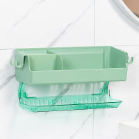 卫生间置物架壁挂浴室洗手免打孔粘贴吸盘式厨房洗漱台墙上R5|呗乐深绿色双层置物架【新品】