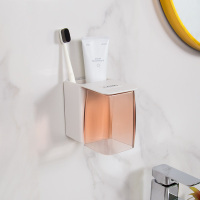 家用北欧磁吸刷牙杯套装牙缸牙刷杯架壁挂式Y4|透明粉