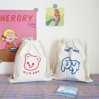 ins韩风可爱抽绳束口袋 化妆品布袋便携洗漱包U0