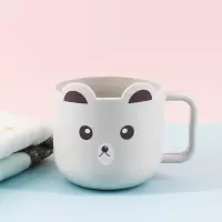 儿童刷牙杯男女宝宝幼儿园家用防摔塑料杯子可爱Y4|（灰色）