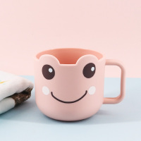 儿童刷牙杯男女宝宝幼儿园家用防摔塑料杯子可爱Y4|笑脸（粉色）