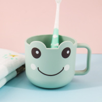 儿童刷牙杯男女宝宝幼儿园家用防摔塑料杯子可爱Y4|笑脸【绿色】