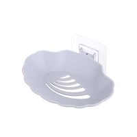 免打孔肥皂架壁挂创意双层卫生间大号吸盘香皂盒沥水E4|贝壳皂盒（单层）灰色 一个装