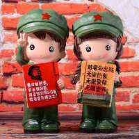 大号储蓄罐树脂存钱罐 创意储蓄罐 家居婚庆摆件 礼物V8|军人款一对