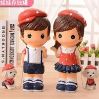 大号储蓄罐树脂存钱罐 创意储蓄罐 家居婚庆摆件 礼物V8|牛仔娃娃一对