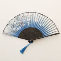扇子古风折扇中跳舞蹈扇女士夏季折叠扇古装网红汉服古典折扇H7|南湘花 收藏送小扇子