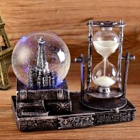 情人节礼物毕业水晶球音乐盒沙漏创意实用生日礼物女生送闺蜜朋友|方座银色铁塔闪灯+音乐 免费（刻字+礼品包装+代写贺卡）