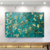 电视罩罩布艺电视机套家用挂式55英寸50曲面液晶盖巾电视机罩V2|杏花 32英寸