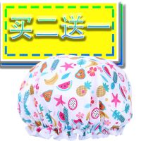 双层加厚防水印花女款浴帽厨房用帽子防油头套洗头洗澡浴帽Q4|买二送一（送随机） 26*26