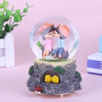 天使灯光少女心八音盒水晶球音乐盒送女生日礼物女孩儿童礼品M3|中号亲吻彩灯+音乐 彩纸包装送小本册