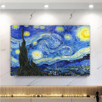 电视罩罩布艺电视机套家用挂式55英寸50曲面液晶盖巾电视机罩V2|梵高星空 70英寸