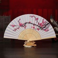 扇子折扇买二送一中古风古典舞蹈女扇古装日式夏季折叠扇J9|01梅花香远
