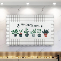 电视罩罩布艺电视机套家用挂式55英寸50曲面液晶盖巾电视机罩V2|格子仙人掌 49英寸