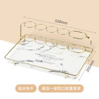 卫生间洗漱台牙刷架硅藻泥 浴室台面收纳架洗脸台化妆品架H2|牙刷架 墨绿色水磨石