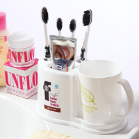 创意牙刷架牙刷刷牙杯子套装牙刷盒口杯洗漱架牙膏牙筒牙缸U9|单杯白