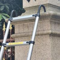 升降铝合金人字梯子家用便携竹节伸缩梯能工程折叠阁楼带钩梯Y2|4.2米直梯带钩子